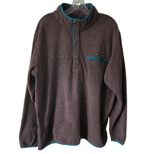 Columbia Fleece Pullover Zippered Pockets Snap Down Gray Jacket Size XXL